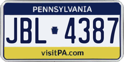 PA license plate JBL4387