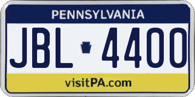 PA license plate JBL4400