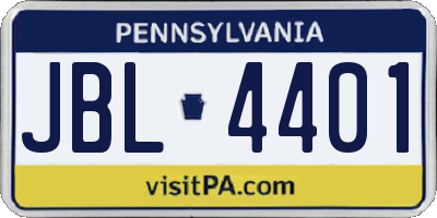 PA license plate JBL4401