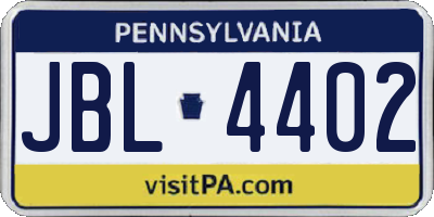 PA license plate JBL4402