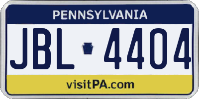 PA license plate JBL4404