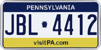 PA license plate JBL4412