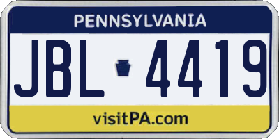 PA license plate JBL4419