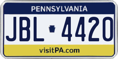 PA license plate JBL4420