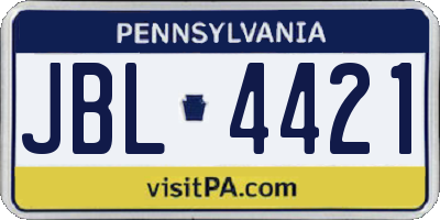 PA license plate JBL4421