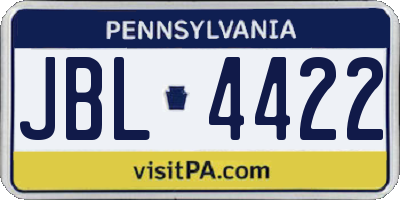 PA license plate JBL4422