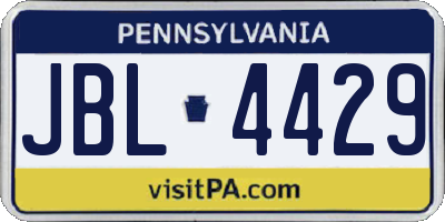 PA license plate JBL4429