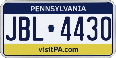 PA license plate JBL4430