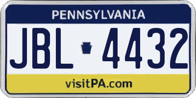 PA license plate JBL4432