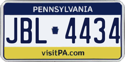 PA license plate JBL4434