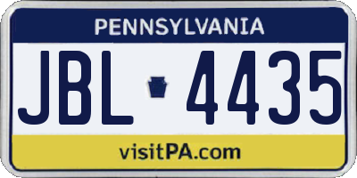 PA license plate JBL4435