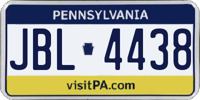 PA license plate JBL4438