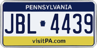 PA license plate JBL4439