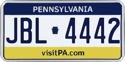 PA license plate JBL4442