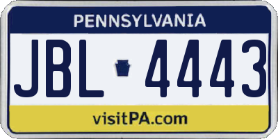 PA license plate JBL4443