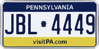 PA license plate JBL4449