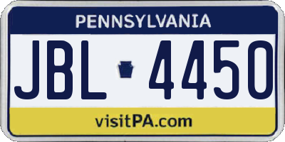 PA license plate JBL4450