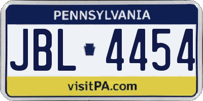 PA license plate JBL4454