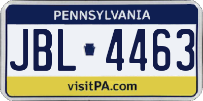 PA license plate JBL4463