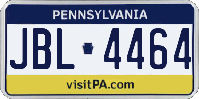 PA license plate JBL4464