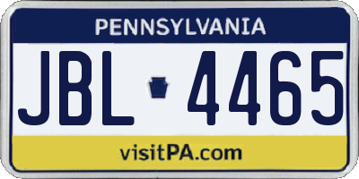 PA license plate JBL4465