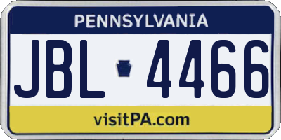 PA license plate JBL4466