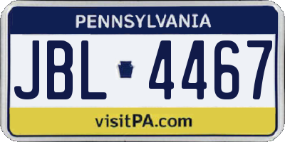 PA license plate JBL4467