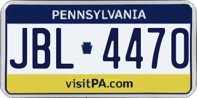 PA license plate JBL4470