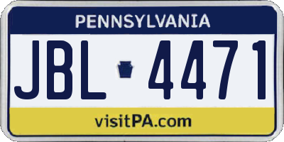 PA license plate JBL4471