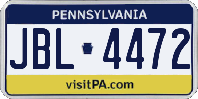 PA license plate JBL4472