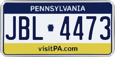 PA license plate JBL4473