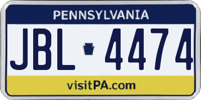 PA license plate JBL4474