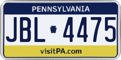 PA license plate JBL4475