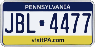 PA license plate JBL4477