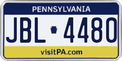 PA license plate JBL4480