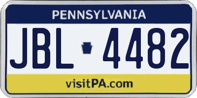 PA license plate JBL4482