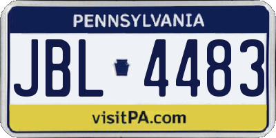 PA license plate JBL4483