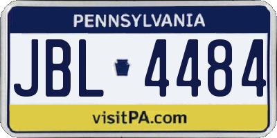 PA license plate JBL4484