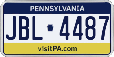 PA license plate JBL4487