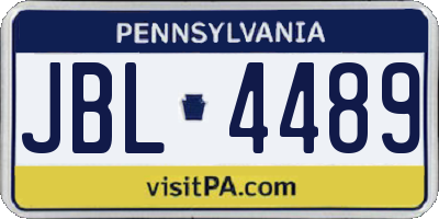 PA license plate JBL4489