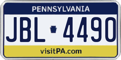 PA license plate JBL4490