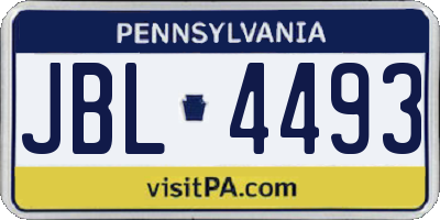 PA license plate JBL4493