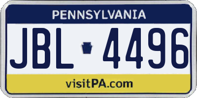 PA license plate JBL4496