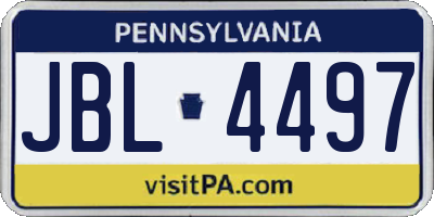 PA license plate JBL4497