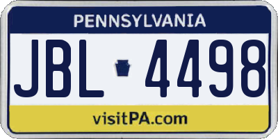 PA license plate JBL4498