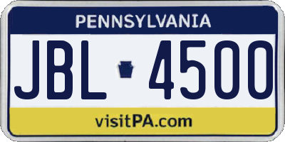 PA license plate JBL4500