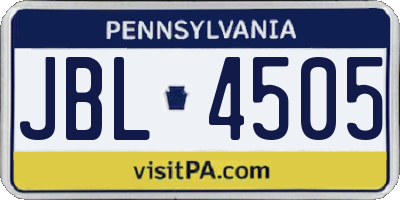 PA license plate JBL4505