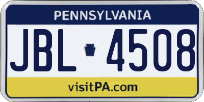 PA license plate JBL4508