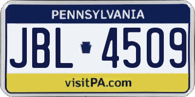 PA license plate JBL4509