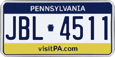 PA license plate JBL4511